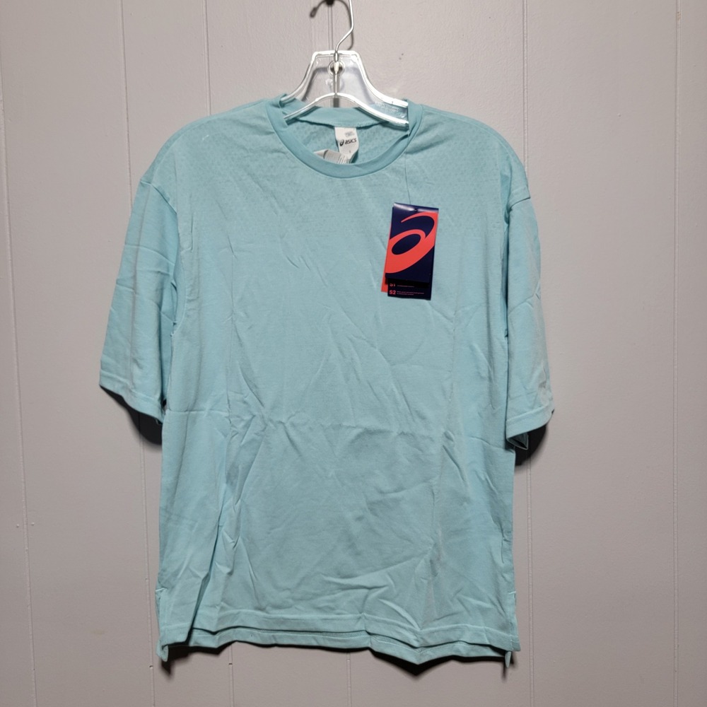 Asics Meshed SS Top Light Blue Short Sleeve Performance T-Shirt 153392 Womens S